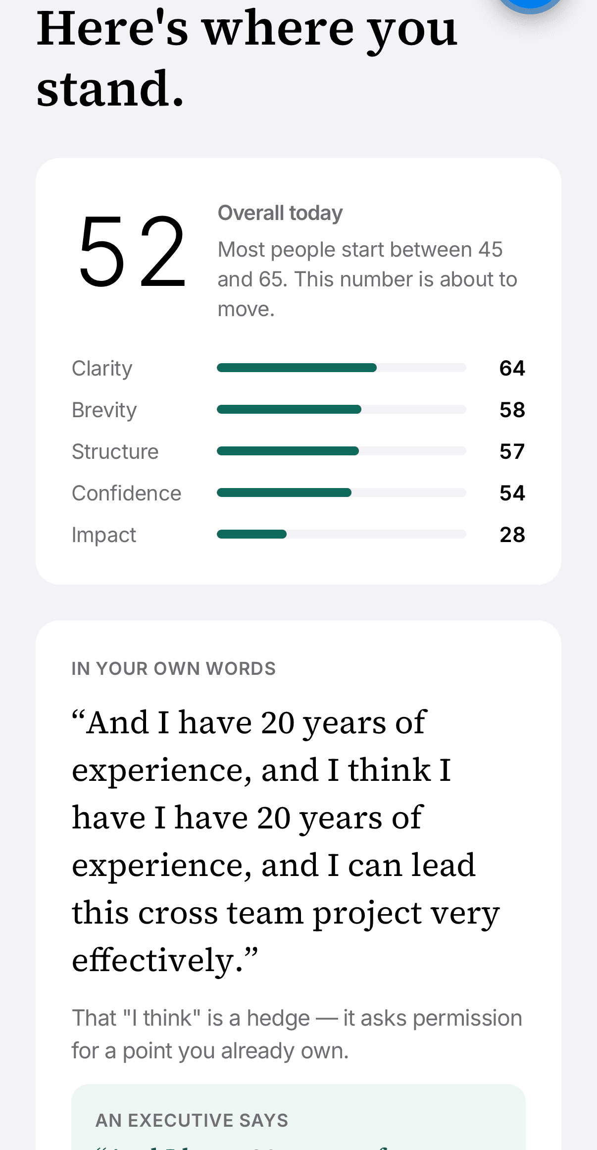 Gravitas baseline reveal: Baseline calculated — here's where you stand